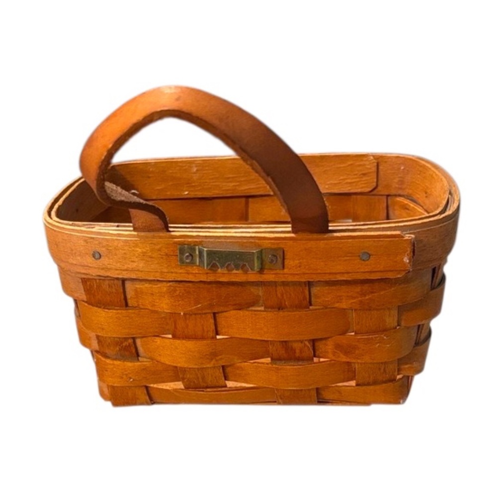 Vintage 1991 Longaberger Small Brown Wall Hanging Basket - Picture 5 of 10